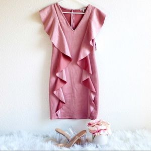 Charlotte Russe ruffle faux suede dress